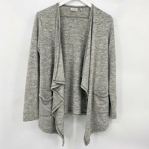 LOGO BY Lori Goldstein Waterfall Open Front Oversized Cardigan Sweater  Sz XXS